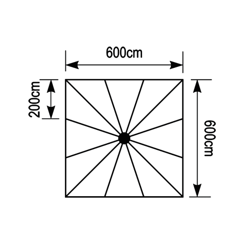 Επαγγελματική ομπρέλα Astra 6x6 - Σχήμα