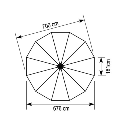 Επαγγελματική ομπρέλα Astra ⌀7 - Σχήμα